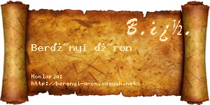 Berényi Áron névjegykártya
