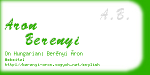 aron berenyi business card