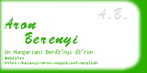 aron berenyi business card